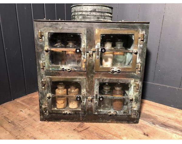 Victorian Brass & Copper sterilising cabinet 🔴 Sold